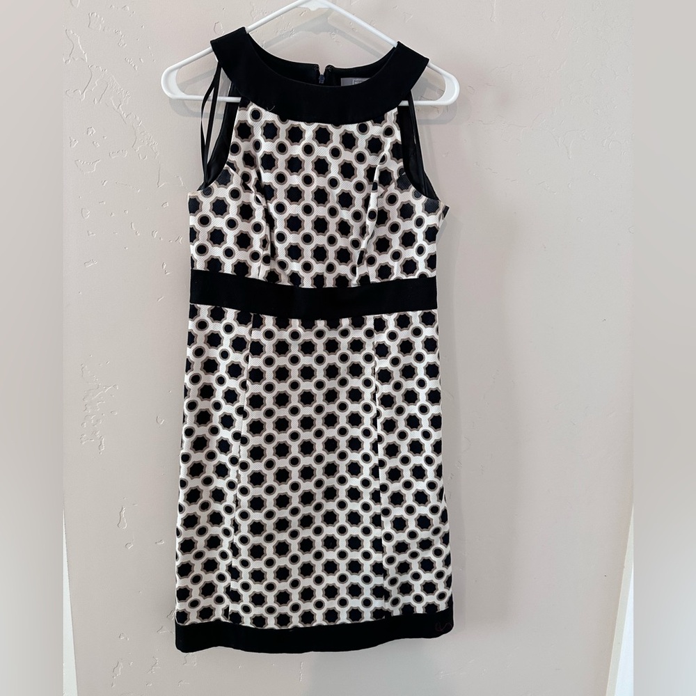 Retro Merona Black and White Halter Sheath Dress